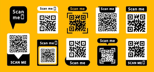 QR-Codes mit Aufschrift scannen mich mit dem Smartphone