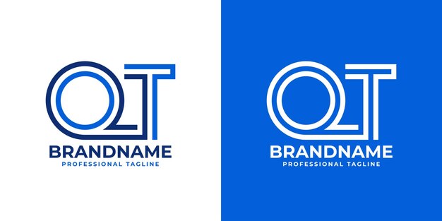 QT Line Monogram Buchstaben Logo geeignet für Geschäfte mit den Initialen QT oder TQ