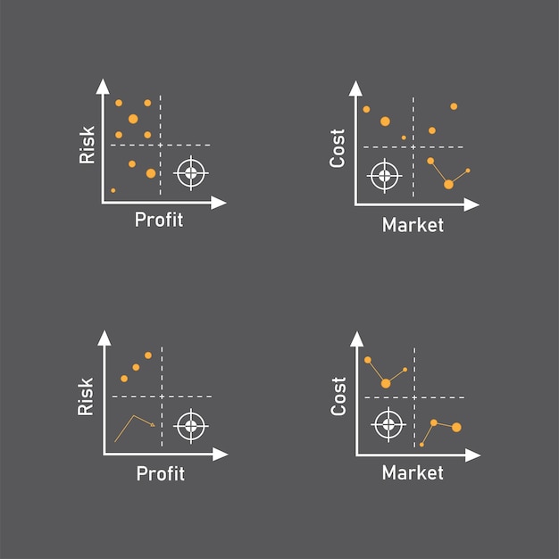 Vektor quadrantenkonzept-diagramm-logo-illustration