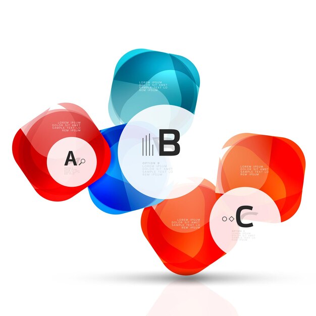 Quadrate auf Weiß mit Beispieltext Geometrischer futuristischer abstrakter Hintergrund