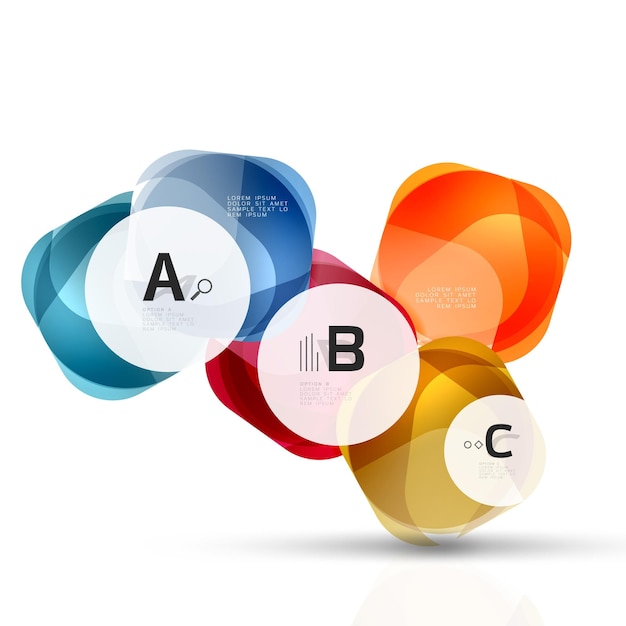 Quadrate auf Weiß mit Beispieltext Geometrischer futuristischer abstrakter Hintergrund