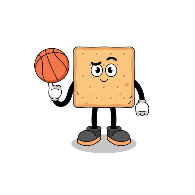 Quadratische Crackerillustration als Basketballspieler