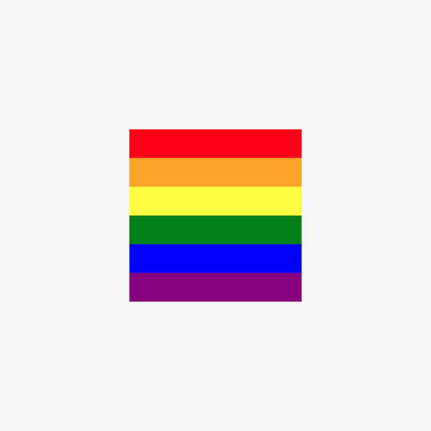 Quadratische LGBTQ-Flagge mit weißem Hintergrund