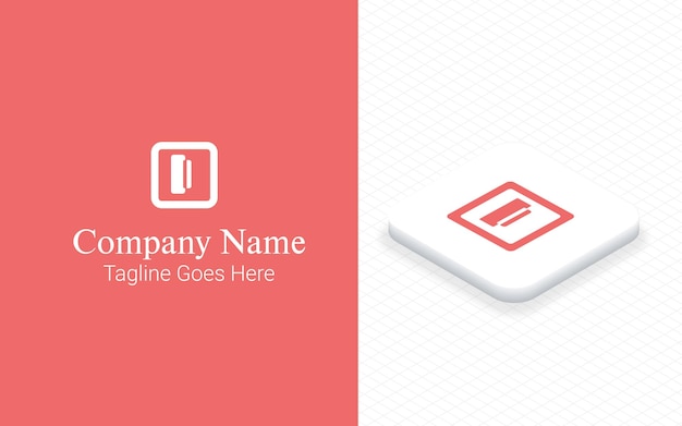 Quadratische logo-vorlage corporate business logo-vorlage isometrisches 3d-logo-mockup