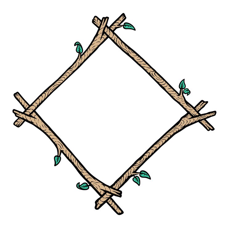 Vektor quadratische naturholzrahmenillustration