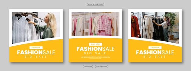 Quadratische Vorlage für Social-Media-Banner flach und minimal Geeignet für Instagram-Posts für Modeverkäufe