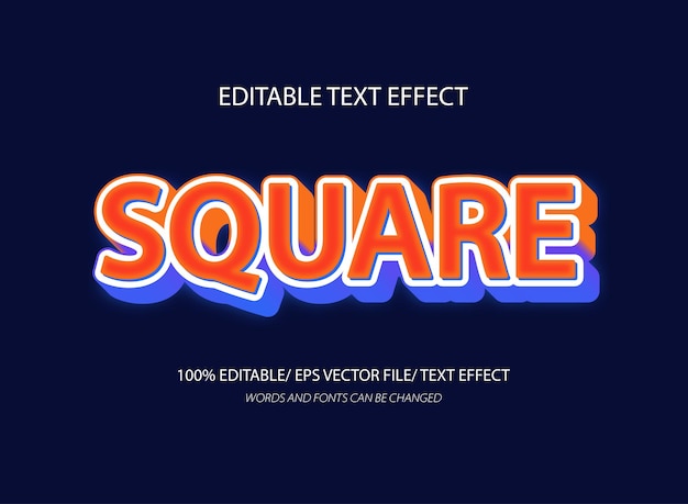 quadratischer 3D-bearbeitbarer Texteffekt