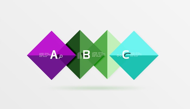 Quadratischer Banner, Vektorvorlagenhintergrund für Workflow-Layout-Diagramm-Nummernoptionen oder Webdesign