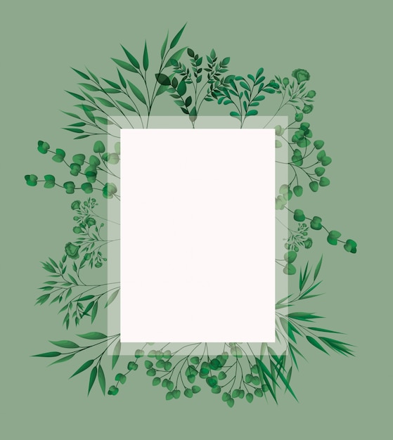 Quadratischer Rahmen mit Lorbeerblättern