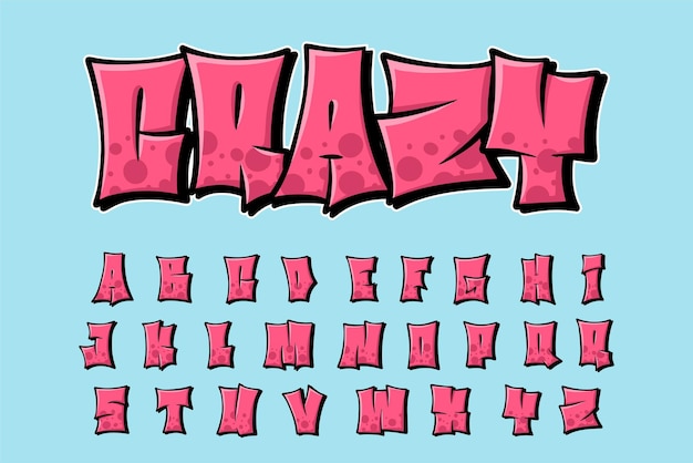 Quadratisches alphabet graffiti-text-vektor-buchstaben