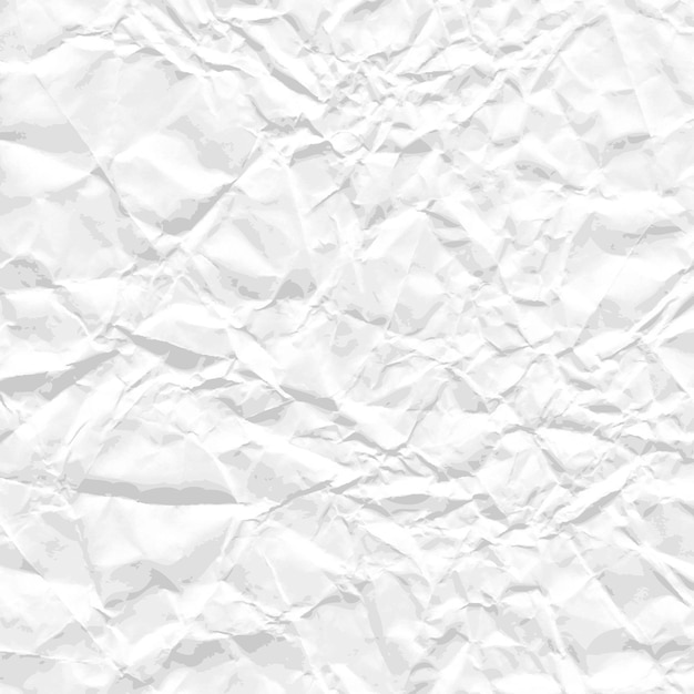 quadratisches Blatt weißes, zerknittertes Papier