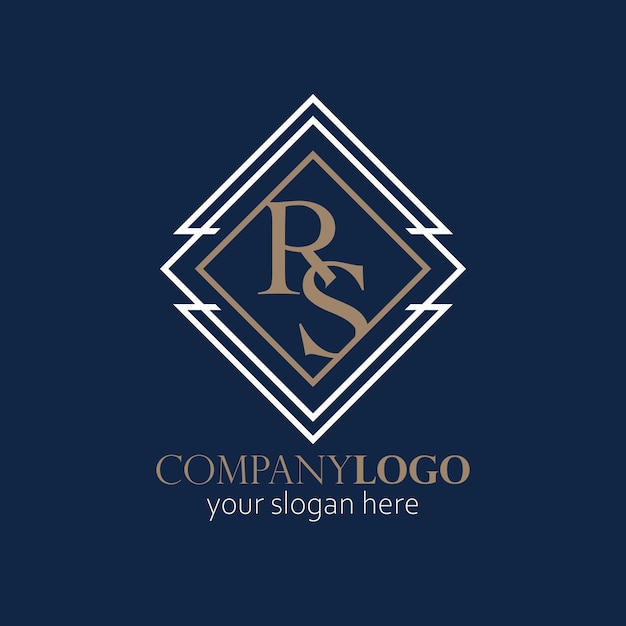 Quadratisches elegantes logo des rs-buchstabenmonogramms