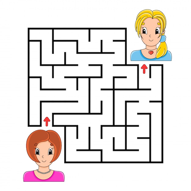 Quadratisches labyrinth. spiel für kinder. puzzle für kinder.