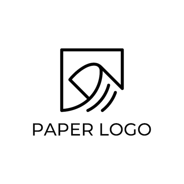 Quadratisches logo aus papier. einfache kreative liniensymbol-designillustration.