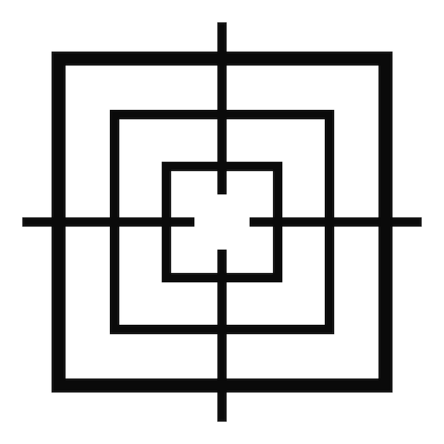 Quadratisches Zielsymbol Einfache Illustration des quadratischen Zielvektorsymbols für das Web