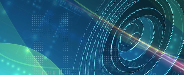 Quantenverarbeitung Tiefes Lernen Künstliche Intelligenz Zukünftige neue Technologie für Wirtschaft oder Wissenschaft Präsentation