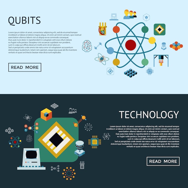 Quantum Computing Icons Sammlung