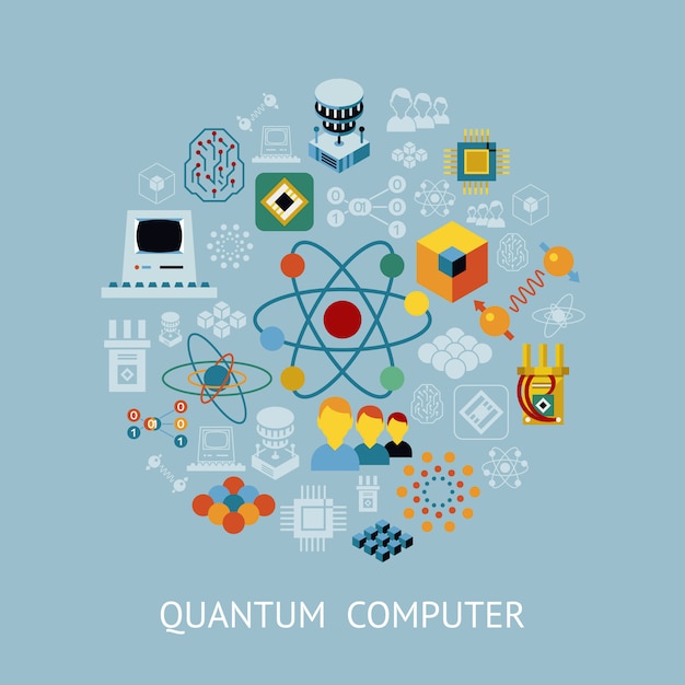 Quantum Computing Icons Sammlung