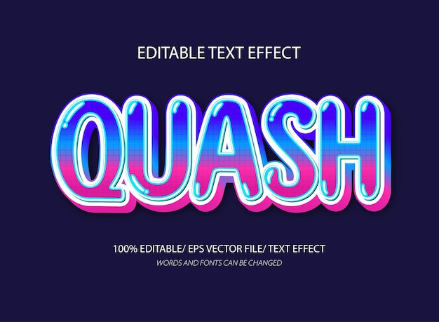 Quash 3D-Editierbare Texteffektvorlage