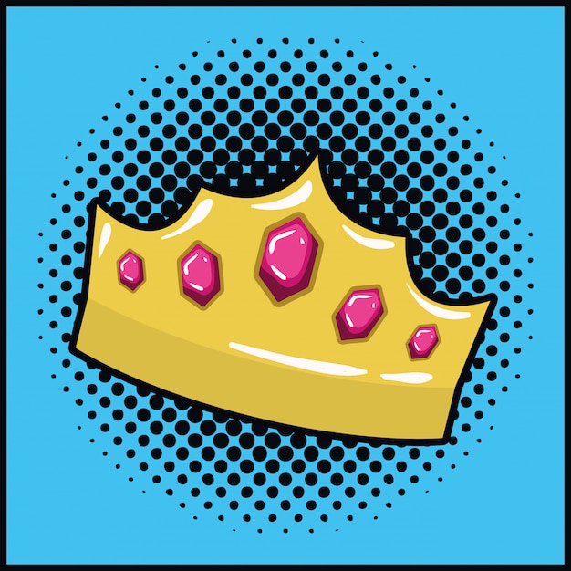 Vektor queen crown pop-art-stil