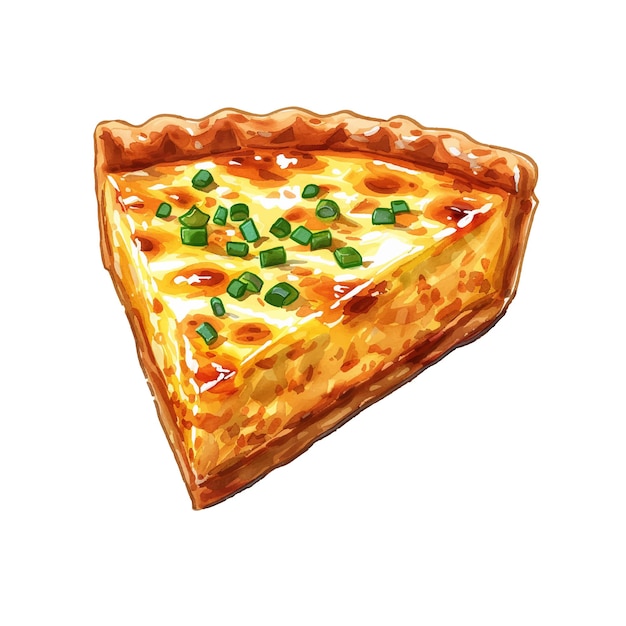 Quiche lorraine-vektorillustration im aquarellstil