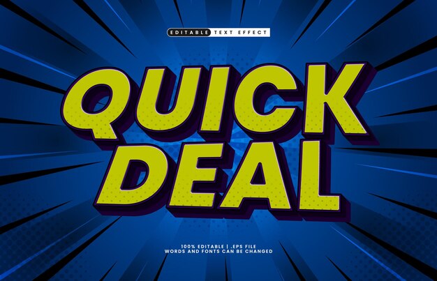 quick deal editable text effect with a sale and offer text effect