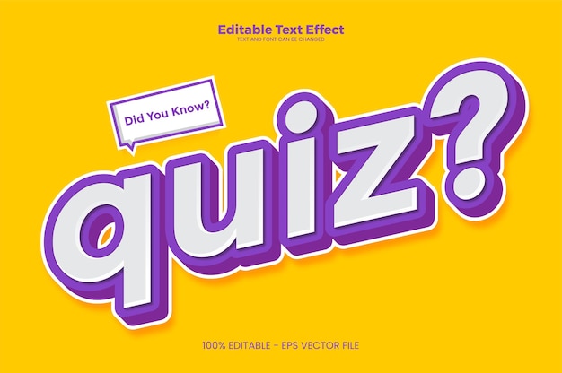 Quiz bearbeitbarer Texteffekt im modernen Trendstil