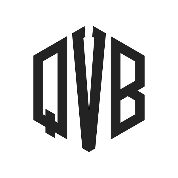 QVB Logo Design Initial Letter QVB Monogram Logo mit Hexagonform