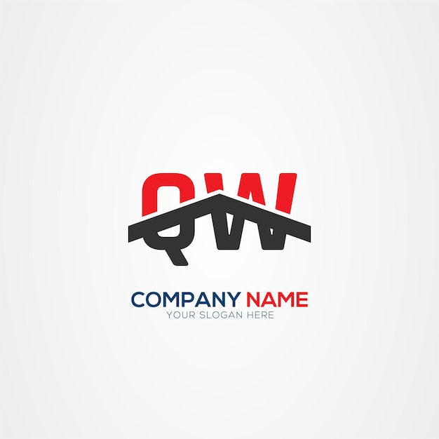 QW oder WQ Creative Moderne Buchstaben Logo Design Element