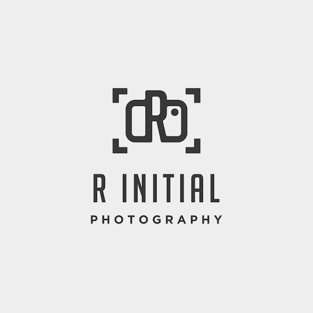 R anfängliche Fotografie Logo Vorlage Vektor Design Icon Element