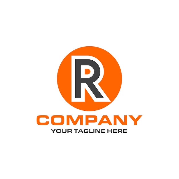R Buchstabe abgerundetes Logo-Design