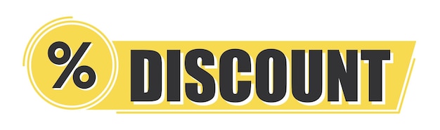 Rabatt auf gelbem hintergrund promo-banner webdesign
