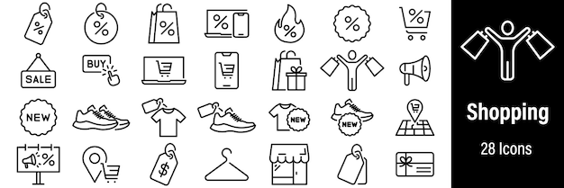 Rabattaktion web icons geschenke verkauf e-commerce shopping shop kauf marketing vektor