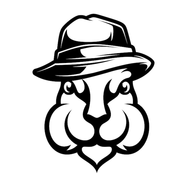 Vektor rabbit fedora hut umrisse-version