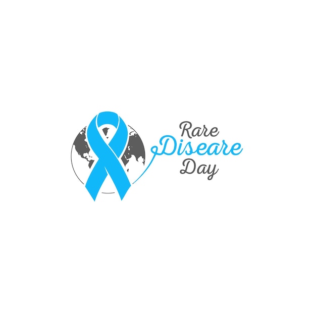 Race diseare day medic vektor isoliertes logo blaues vektorband seltene krankheit