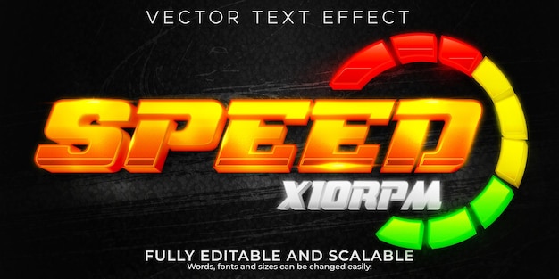 Racer-speed-texteffekt, bearbeitbarer sport- und champion-textstil