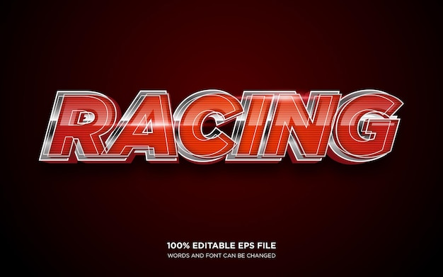 Racing bearbeitbarer Textstil-Effekt