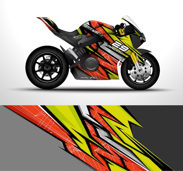 Racing motorrad sportbikes wrap decal und vinyl aufkleber design.