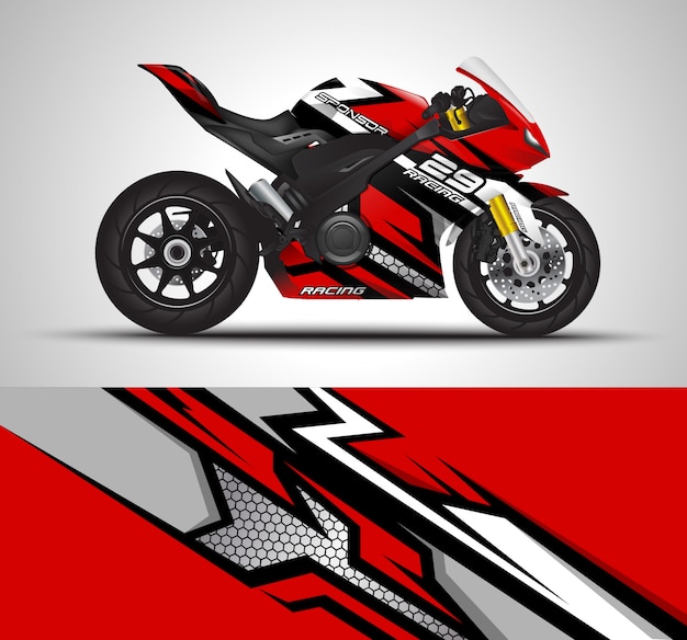 Racing motorrad wrap aufkleber illustration