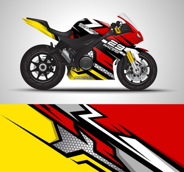 Racing motorrad wrap aufkleber illustration