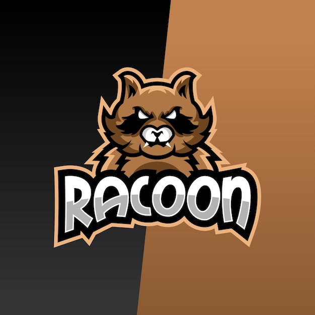 Vektor racoon esports logo design premium-gaming-vektor