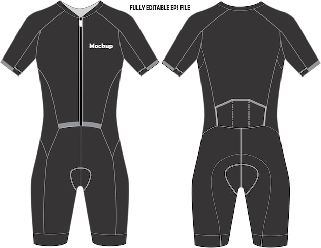 Vektor radfahren kurzarm skinsuit mockup