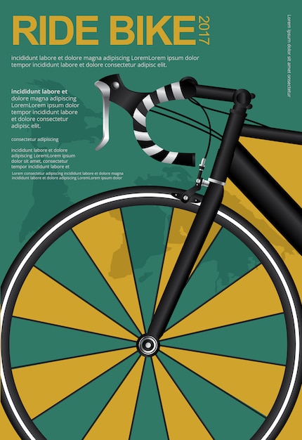 Radfahrenplakat-Design-Schablonen-Vektor-Illustration