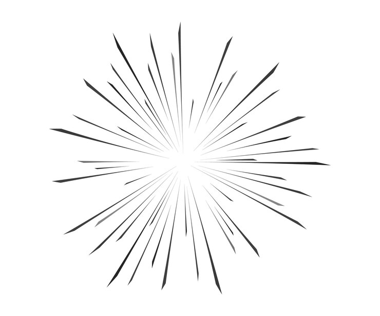 Vektor radial-bewegungseffekte für explosive comics speedlines action-vektor-design für manga und anime