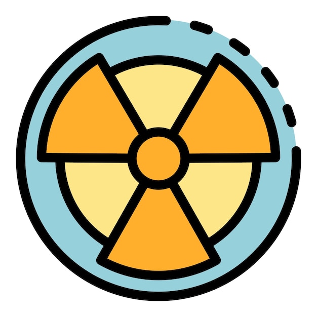 Radiationszeichen-Symbol Umriss-Radiationszeichen-Vektor-Symbon Farbe flach isoliert
