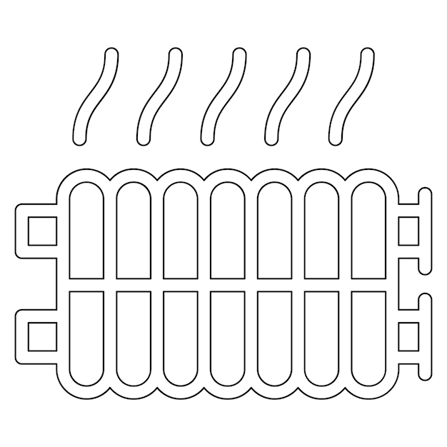 Vektor radiator-vektor-ikonen-illustration des ikonensets für autoreparaturen