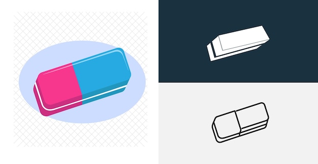 Radiergummi isolierte vektorsymbollinie solides gestaltungselement