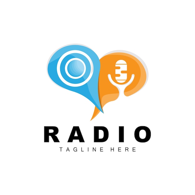 Radio logo podcast design broadcast icon produktmarke vektor