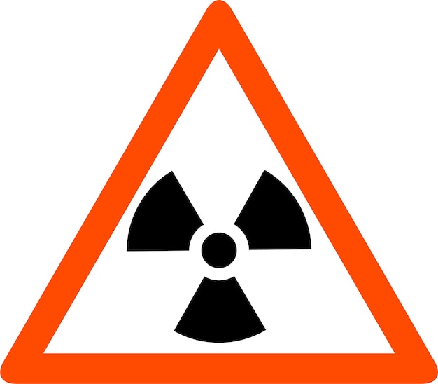 Radioaktives kernsymbol ikon in flacher vektorillustration