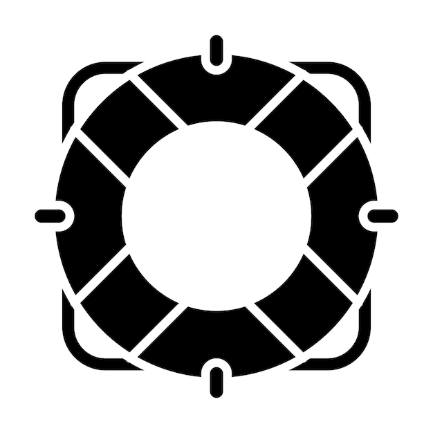 Vektor raft life glyph solide schwarze abbildung